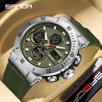 Sanda piiriülene populaarne kell Euroopa ja Ameerika trendikas mood vabaaja elektrooniline meeste käekell üliõpilaste spordi veekindel ujumiskell