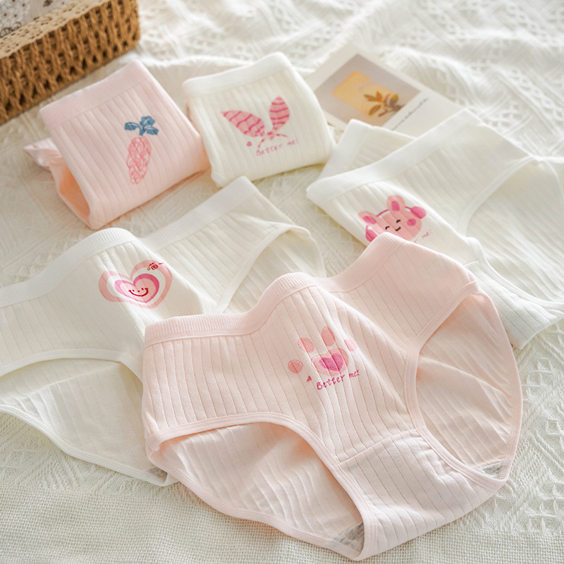 Jaapani stiilis nahasõbralikud tüdrukute värske stiiliga aluspesu mugavad multifilmist hingavad puhtast puuvillast jalgevahega aluspesu naiste aluspüksid