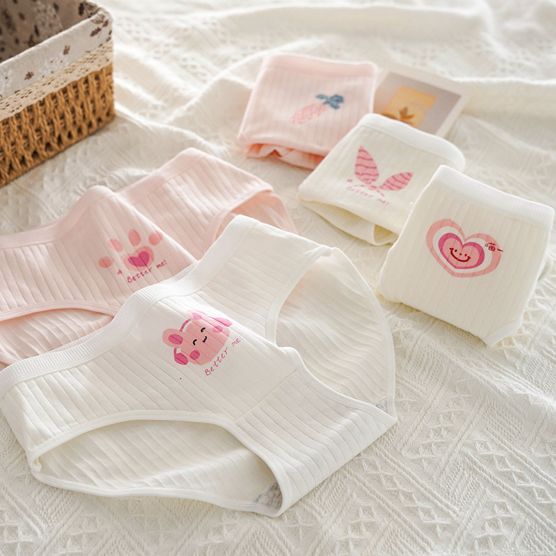 Jaapani stiilis nahasõbralikud tüdrukute värske stiiliga aluspesu mugavad multifilmist hingavad puhtast puuvillast jalgevahega aluspesu naiste aluspüksid