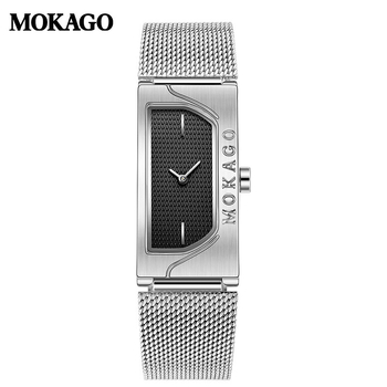 Ρολόι Mokago Quartz Αδιάβροχο Τετράγωνο Απλό Γυναικείο Ρολόι με Δύο Δείκτες, Γυναικείο Ρολόι Mid-Century Style, Διασυνοριακό, Ζεστό σε Προσφορά