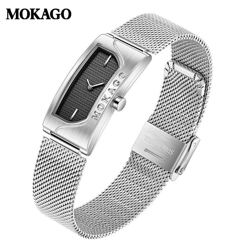 Mokago Ceas cu cuarț Impermeabil Pătrat Simplu Cu Două Litere Ceas de damă Stil Mid-Century Ceas de damă Transfrontalier Vânzare fierbinte