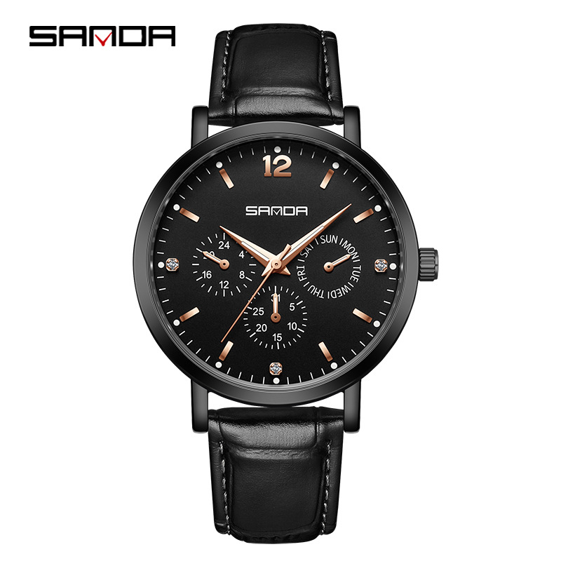 Sanda Source Factory Quartz Watch Adolescent Coreeană La Modă Quartz Watch Retro Casual La Modă Men's Watch