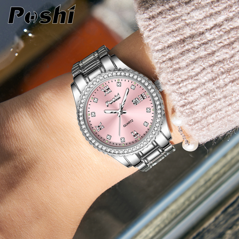 „POSHI“ moteriškas laikrodis, nišinis, lengvas, prabangus moteriškas laikrodis, plieninis diržas, tarpvalstybinės užsienio prekybos laikrodis, moterims, „Advanced Sense“.