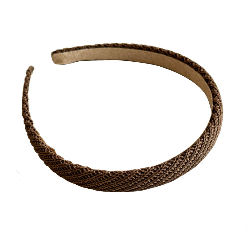 Sügis- ja talvekollektsiooni uus piimapruun kootud laia äärega peapael Lõuna-Koreast, elegantne ja kõigile sobiv õrn vananemisvastane peapael-juuksenõeladega juukseaksessuaarid.