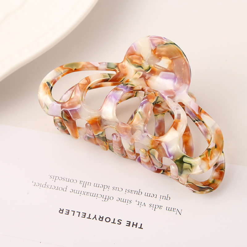 Äädikhappega suur juukseklamber Prantsuse retro soenguga juukseklamber naistele Lihtne kuklasse asetatav metsastiilis luksuslik juukseklamber naistele