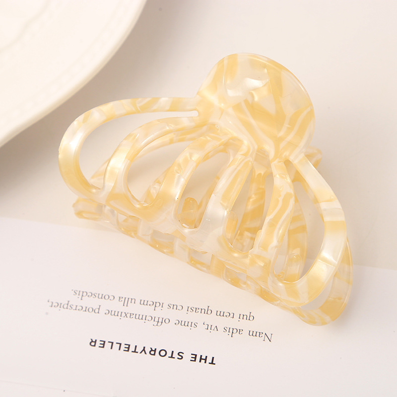 Äädikhappega suur juukseklamber Prantsuse retro soenguga juukseklamber naistele Lihtne kuklasse asetatav metsastiilis luksuslik juukseklamber naistele