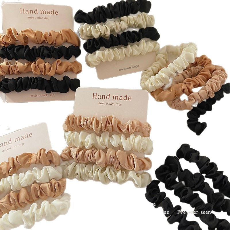 Spalva: Elegantiškas, spalvų derinys, plonosios žarnos plaukų raištelis, atlasinis, keturių dalių rinkinys, plaukų raištelis, guminė virvė, plaukų aksesuarai