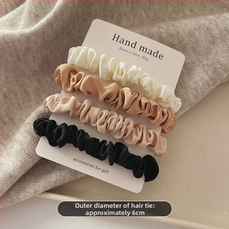 Spalva: Elegantiškas, spalvų derinys, plonosios žarnos plaukų raištelis, atlasinis, keturių dalių rinkinys, plaukų raištelis, guminė virvė, plaukų aksesuarai