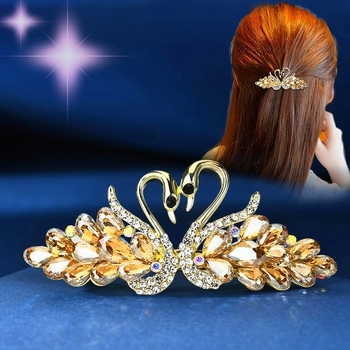 Luige sulamist vedruklamber rhinestone kullatud emale kristall peakate tagasi pea üles tõstetud ülemine klamber pulma pidulikud juukseaksessuaarid