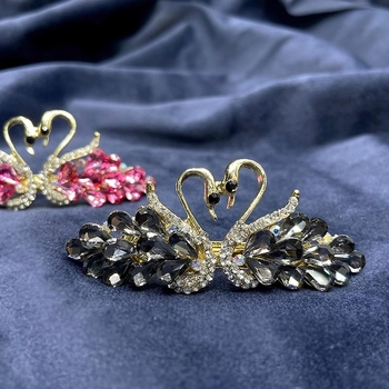 Luige sulamist vedruklamber rhinestone kullatud emale kristall peakate tagasi pea üles tõstetud ülemine klamber pulma pidulikud juukseaksessuaarid