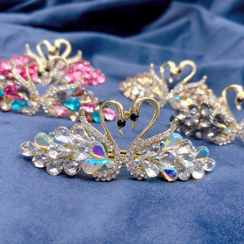 Luige sulamist vedruklamber rhinestone kullatud emale kristall peakate tagasi pea üles tõstetud ülemine klamber pulma pidulikud juukseaksessuaarid