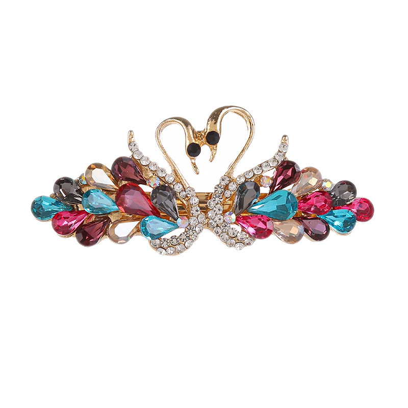 Luige sulamist vedruklamber rhinestone kullatud emale kristall peakate tagasi pea üles tõstetud ülemine klamber pulma pidulikud juukseaksessuaarid