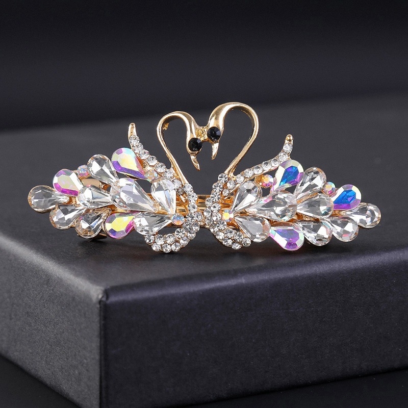 Luige sulamist vedruklamber rhinestone kullatud emale kristall peakate tagasi pea üles tõstetud ülemine klamber pulma pidulikud juukseaksessuaarid