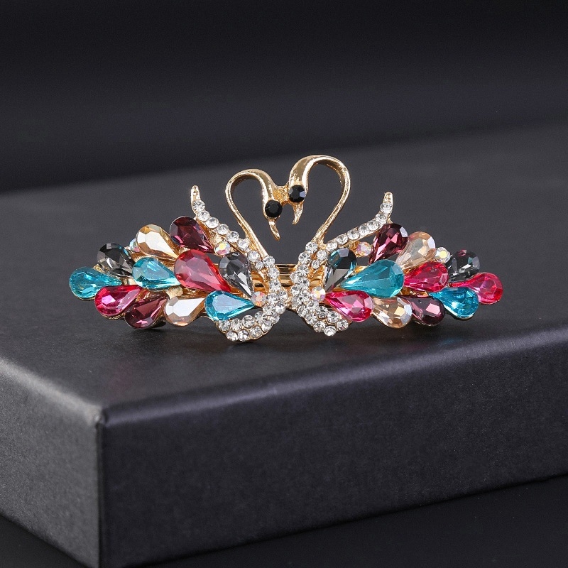 Luige sulamist vedruklamber rhinestone kullatud emale kristall peakate tagasi pea üles tõstetud ülemine klamber pulma pidulikud juukseaksessuaarid