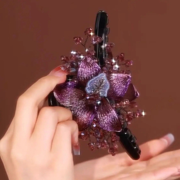 Χειροποίητο κλιπ μαλλιών λουλουδιών από πλεγμένο σύρμα χαλκού σε κορεατικό στιλ υψηλής ποιότητας, μεγάλο κλιπ καρχαρία από πλαστική ρητίνη για χτένισμα στο πίσω μέρος του κεφαλιού