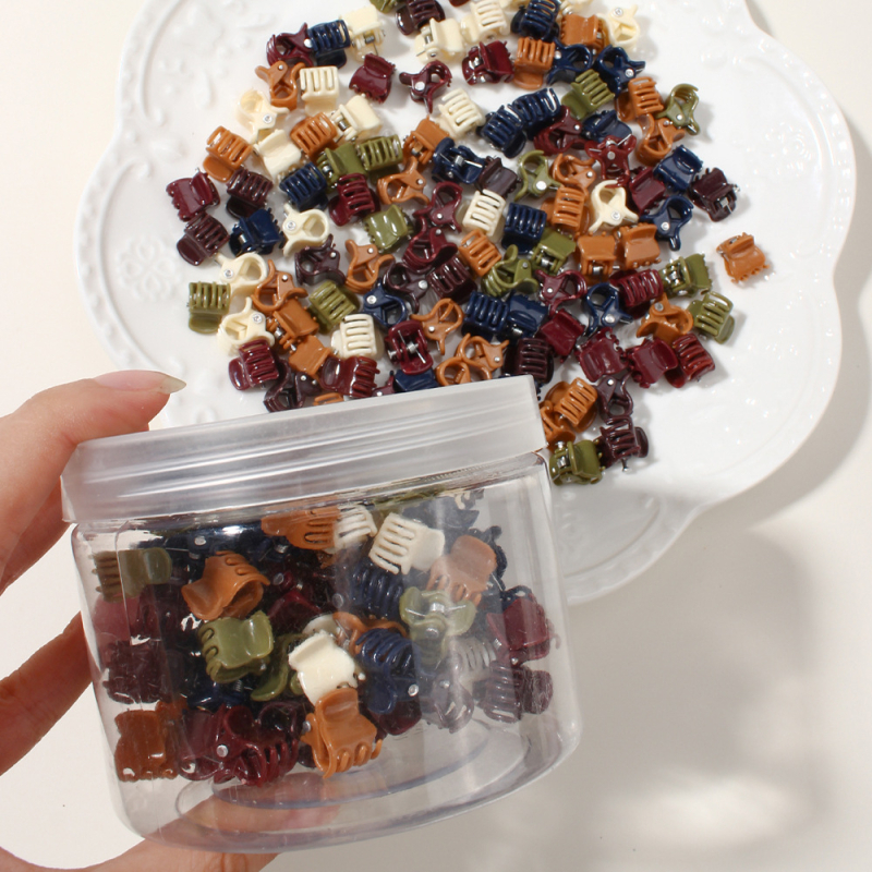 100 väikest juukseklambrit, naiste juukseklamber, lihtne, armas ja plastmassist juukseklamber, laste juukseaksessuaarid