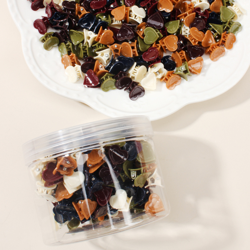 100 väikest juukseklambrit, naiste juukseklamber, lihtne, armas ja plastmassist juukseklamber, laste juukseaksessuaarid