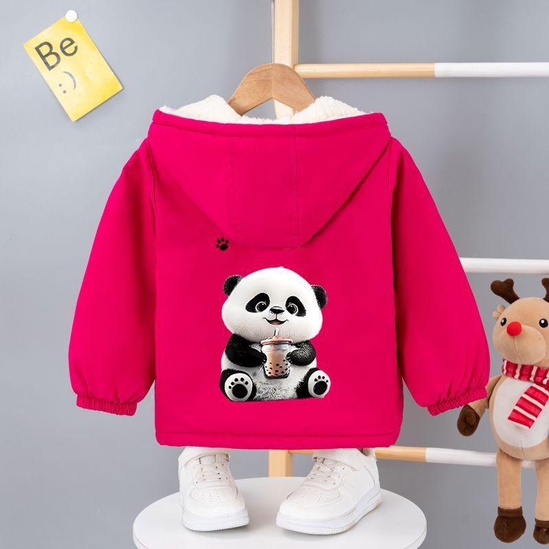 Jachetă groasă cu căptușeală din fleece pentru băieți și fete, toamnă și iarnă, 2024, stil occidental nou, haină căptușită cu bumbac pentru copii, jachetă căptușită cu desene animate