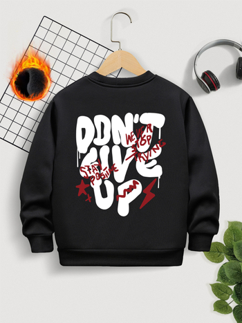 Poiste pikkade varrukatega fliisvoodriga sügis- ja talvevestid enne ja pärast tähetrükiga vabaaja paksu ümara kaelusega lasteriided väliskaubanduse tehase hulgimüük