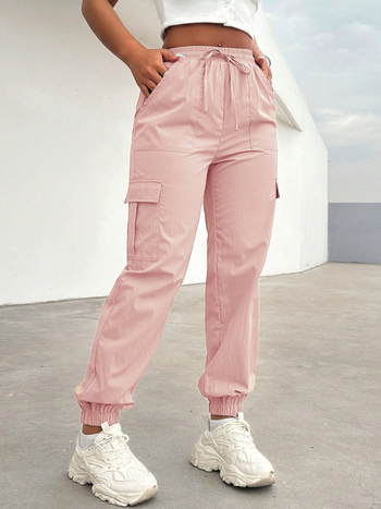 Трансграничен износ на европейски и американски карго панталони с връзки за жени, пролетно-летен нов стил, бързосъхнещи панталони парашутисти, американски ежедневни панталони 8082