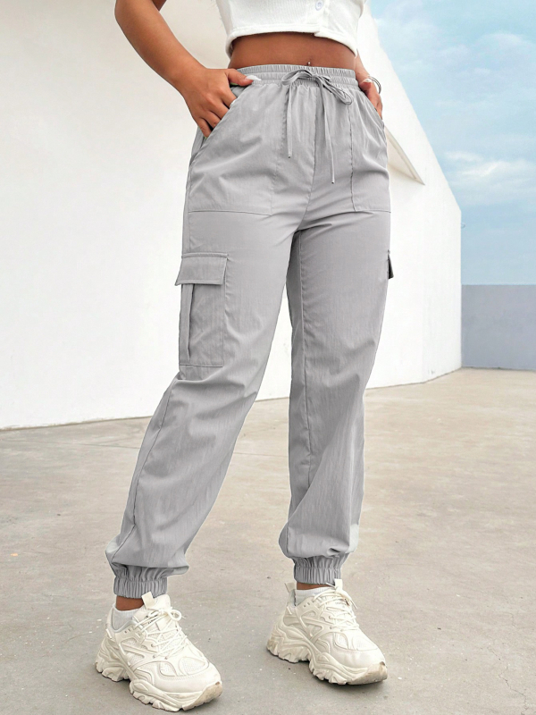 Piiriüleselt eksporditud Euroopa ja Ameerika pingutusnööriga cargo-püksid naistele, kevad- ja suve uus stiil, langevarjuri kiirkuivavad püksid, Ameerika vabaajapüksid 8082