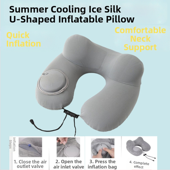 Pripučiama pagalvė „Press Hump“, biuro namams, kaklo pagalvė, sulankstoma, nešiojama, kelioninė, lėktuvo, automobilio pagalvė