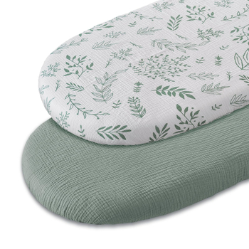 Калъф за бебешка люлка Crossborder, 2 части, муселинов, дишащ, памучен, подвижен, за бебешка люлка