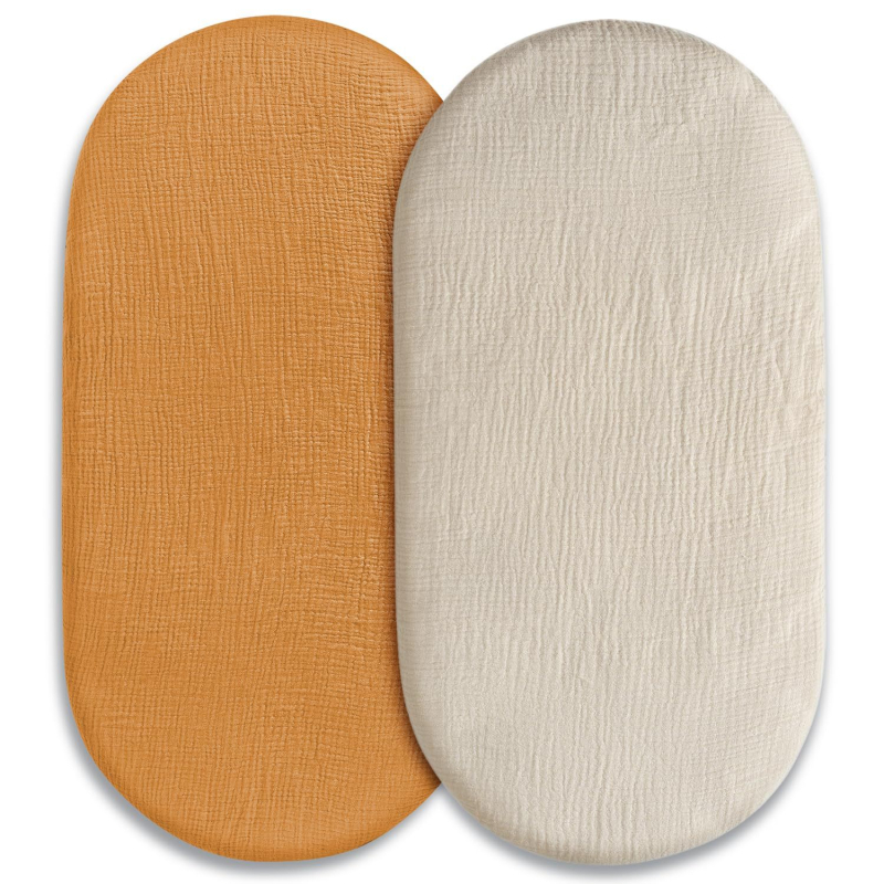 Калъф за бебешка люлка Crossborder, 2 части, муселинов, дишащ, памучен, подвижен, за бебешка люлка