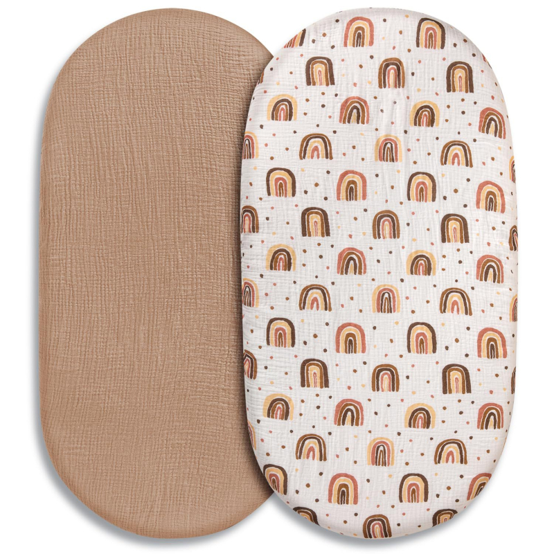 Калъф за бебешка люлка Crossborder, 2 части, муселинов, дишащ, памучен, подвижен, за бебешка люлка