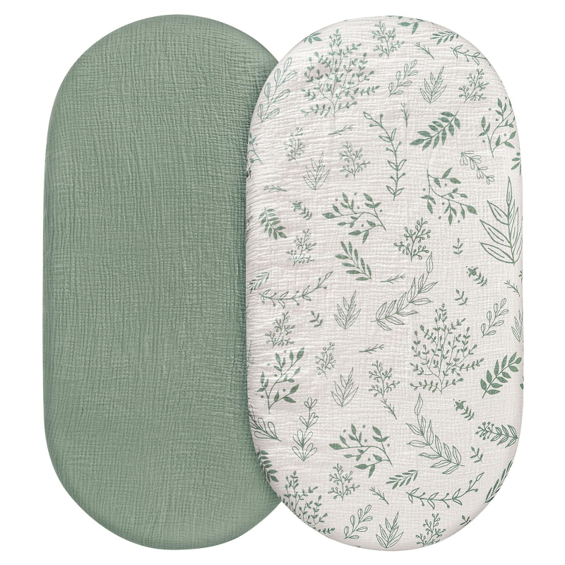 Калъф за бебешка люлка Crossborder, 2 части, муселинов, дишащ, памучен, подвижен, за бебешка люлка