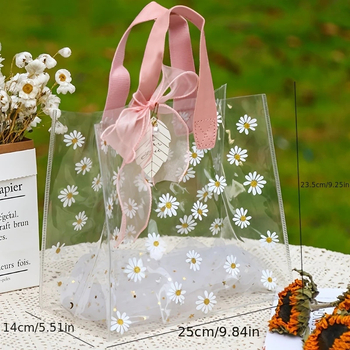 Tarpvalstybinis ramunėlių permatomas PVC krepšys dovanų maišelis plastikinis saldainių dovanų maišelis pamergių atidarymo dovanų maišelis