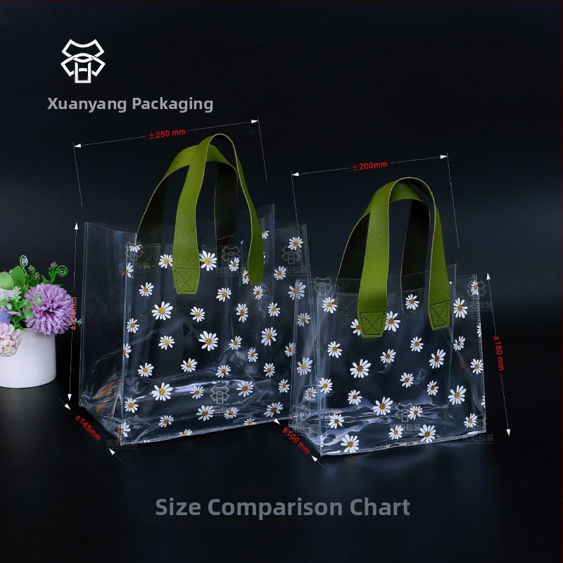 Tarpvalstybinis ramunėlių permatomas PVC krepšys dovanų maišelis plastikinis saldainių dovanų maišelis pamergių atidarymo dovanų maišelis