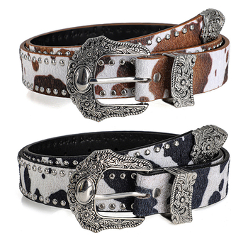 Νέα ζώνη με χάντρες και πριτσίνια με λεοπάρ μοτίβο, κομψή ζώνη τριών τεμαχίων με λαμπερά διαμάντια και τζιν, σκαλιστή εξατομικευμένη ζώνη