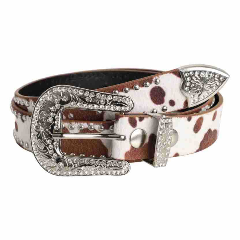 Curea nouă cu mărgele și nituri și imprimeu leopard, curea elegantă din trei piese cu diamante strălucitoare și blugi, curea personalizată sculptată