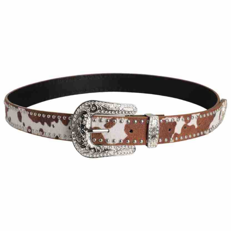 Curea nouă cu mărgele și nituri și imprimeu leopard, curea elegantă din trei piese cu diamante strălucitoare și blugi, curea personalizată sculptată