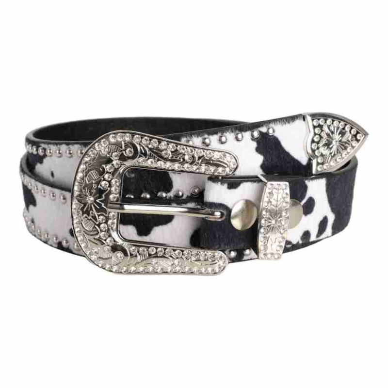 Curea nouă cu mărgele și nituri și imprimeu leopard, curea elegantă din trei piese cu diamante strălucitoare și blugi, curea personalizată sculptată
