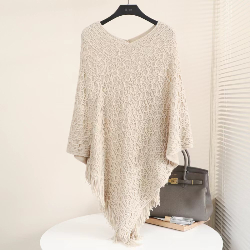 Pavasario rudens žiemos madingas kutais puoštas apsiaustas-skara megztinis-paltas moteriškas megztinis laisvas tuščiaviduris Betmeno megztinis megztinis