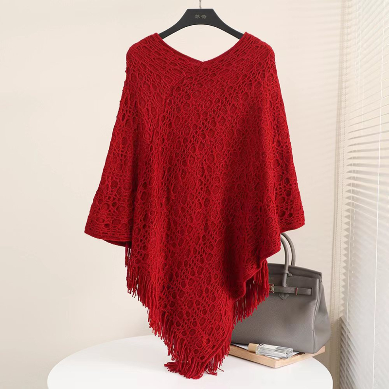 Pavasario rudens žiemos madingas kutais puoštas apsiaustas-skara megztinis-paltas moteriškas megztinis laisvas tuščiaviduris Betmeno megztinis megztinis