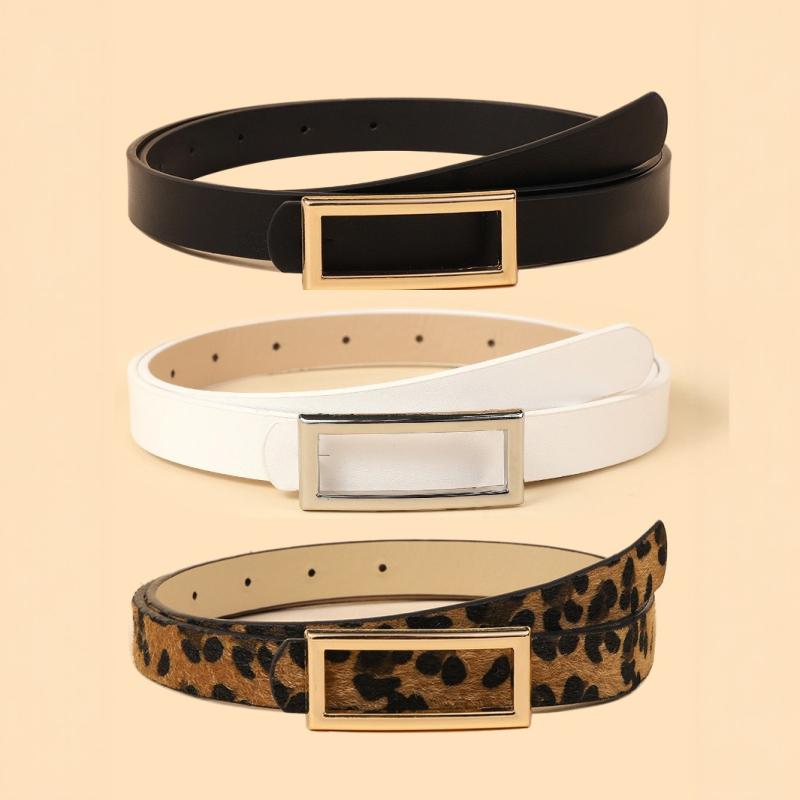 Piiriülene kuummüük naiste vöö ristkülikukujulise pandlaga, moodne ja mitmekülgne Korea stiilis vabaaja dekoratiivne teksavöö naiste hulgimüük