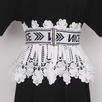 Γυναικεία Ζώνη με Διακόσμηση Δαντέλας, Ελαστική Ζώνη με Φόρεμα, Πουκάμισο, Ζώνη Πουλόβερ