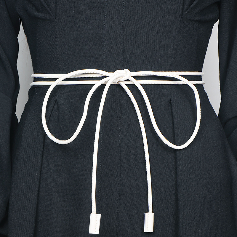 Uus naiste vöö õhuke vöökoht koos kleitmantli vöökohaga, sõlmitud pael, moodne dekoratiivne väike vöö, trendikas õhuke