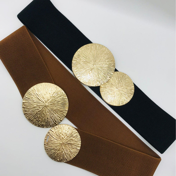 Γυναικείο διακοσμητικό παλτό με ζώνη, ευρωπαϊκού και αμερικανικού στιλ, με ελαστική μέση, σφιχτή μεταλλική στρογγυλή αγκράφα, φαρδιά στεγανοποίηση στη μέση