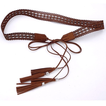 Νέο γυναικείο φόρεμα με ζώνη από μικροΐνες, φούντα, διακόσμηση κόμπων, με φούστα σε ρετρό έθνικ στυλ, κοίλο φιόγκο