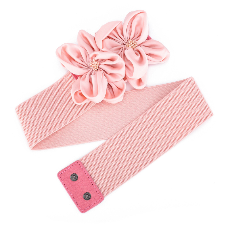 Naiste moodne lilleline dekoratiivne kleit vöökohaga seeliku vöö must universaalne lips elastne vöökate