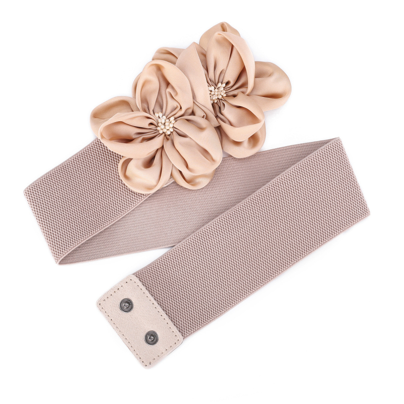 Naiste moodne lilleline dekoratiivne kleit vöökohaga seeliku vöö must universaalne lips elastne vöökate