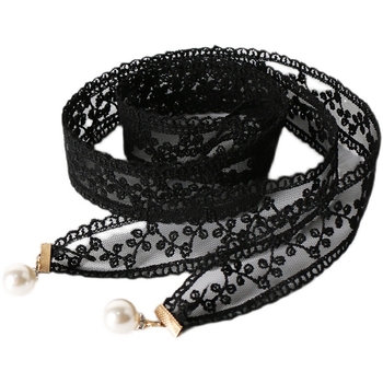 Γυναικείο φόρεμα μόδας με δαντέλα, κέντημα με πέρλες, ζώνη από δαντέλα και ύφασμα, διακόσμηση, αλυσίδα μέσης, λευκό, αξεσουάρ