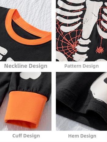 Διασυνοριακά Παιδικά Ρούχα Φθινόπωρο και Χειμώνας 2025 Παιδικά Κοστούμια για το Halloween Παιδικά Παντελόνια για μικρά και μεσαία μεγέθη Ρούχα για το σπίτι Πιτζάμες με φωσφοριζέ στάμπα Ρούχα