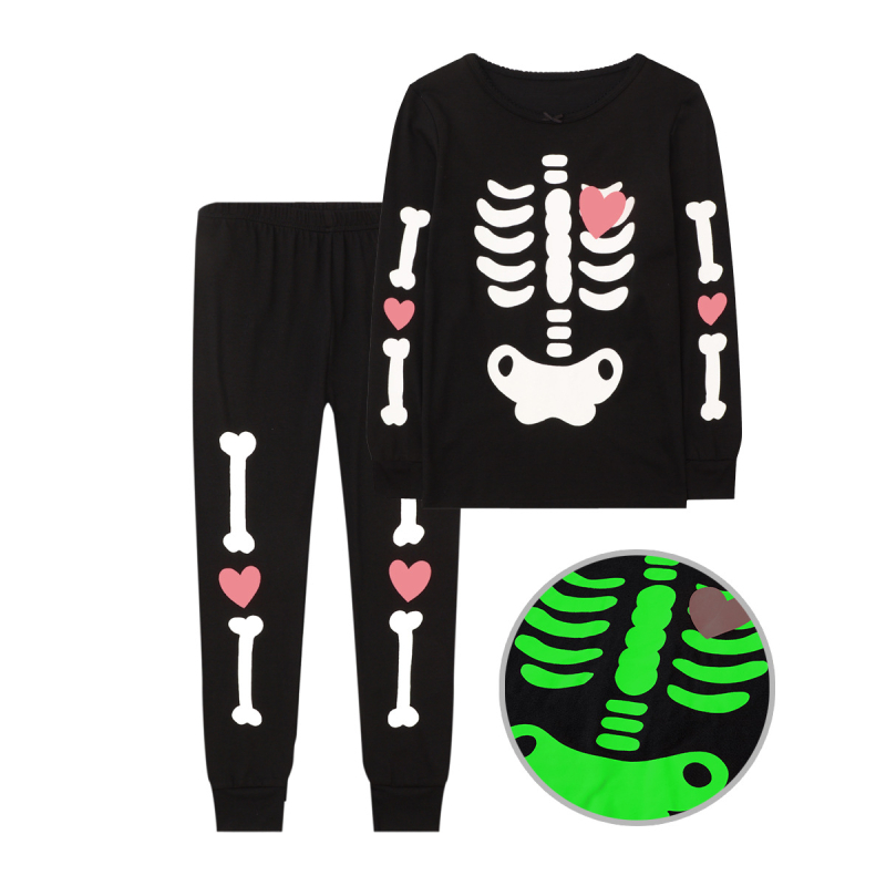 Dječja odjeća za jesen i zimu 2025., dječja odijela za Noć vještica, dječje hlače za male i srednje veličine, kućna odjeća, pidžame s svjetlećim printom