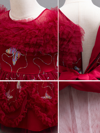 Κοριτσίστικο Φόρεμα Μακρυμάνικο Στάμπα Φόρεμα με πιάνο για πάρτι γενεθλίων / Φόρεμα με βολάν ...