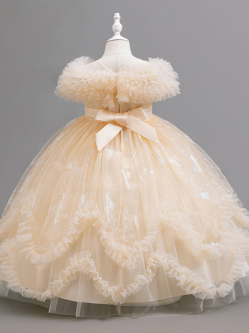 Κοριτσίστικο Φόρεμα Μακρυμάνικο Στάμπα Φόρεμα με πιάνο για πάρτι γενεθλίων / Φόρεμα με βολάν ...